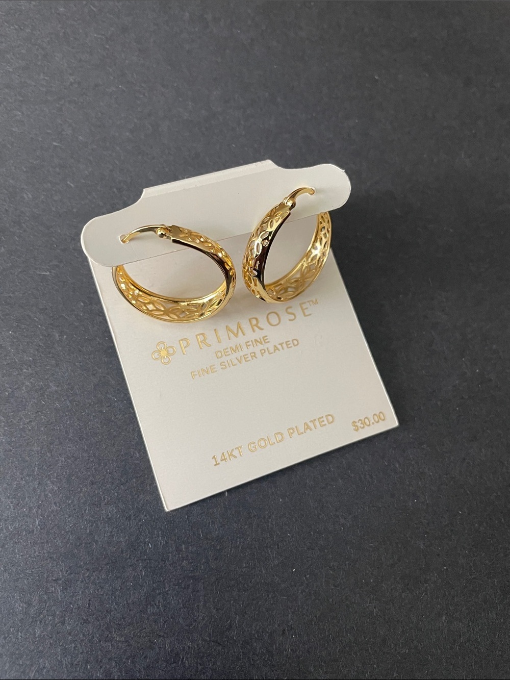 Primrose 14kt Gold-Plated Filigree Hoop Earrings - Gold